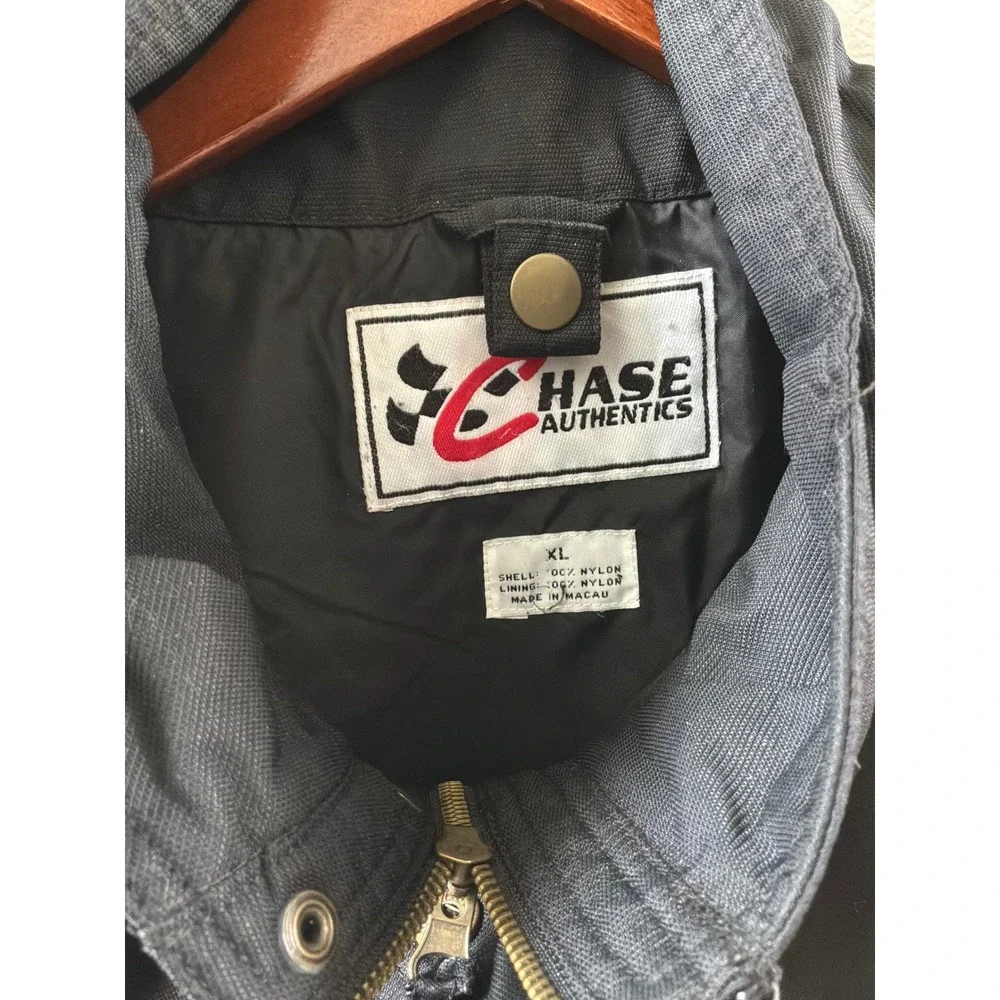 Chase Authentics Penske Racing Jacket Mens XL Black Nylon Full Zip Bomber M659